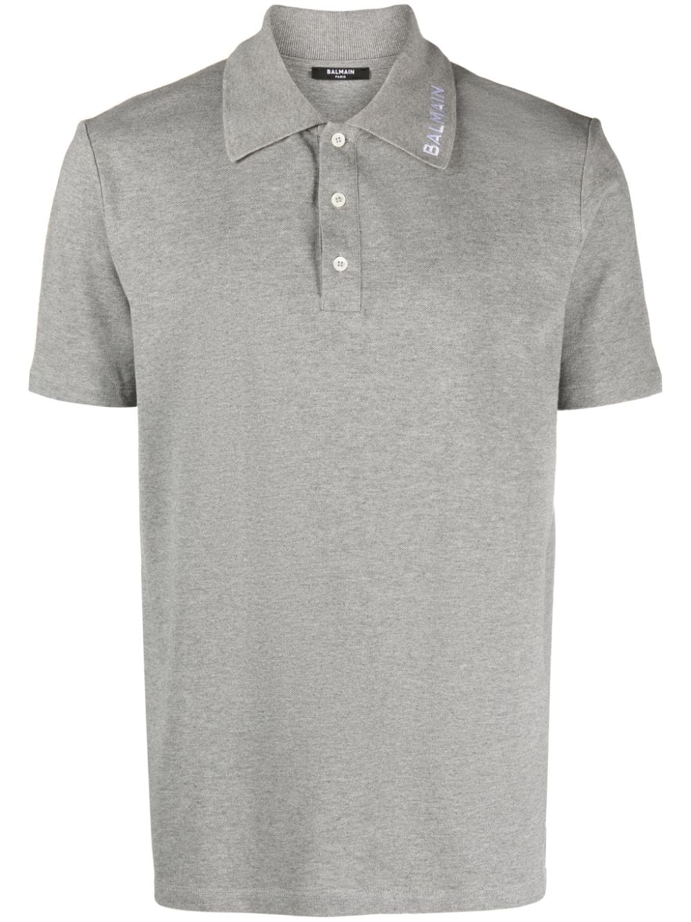 Balmain Poloshirt mit Logo-Stickerei - Grau von Balmain