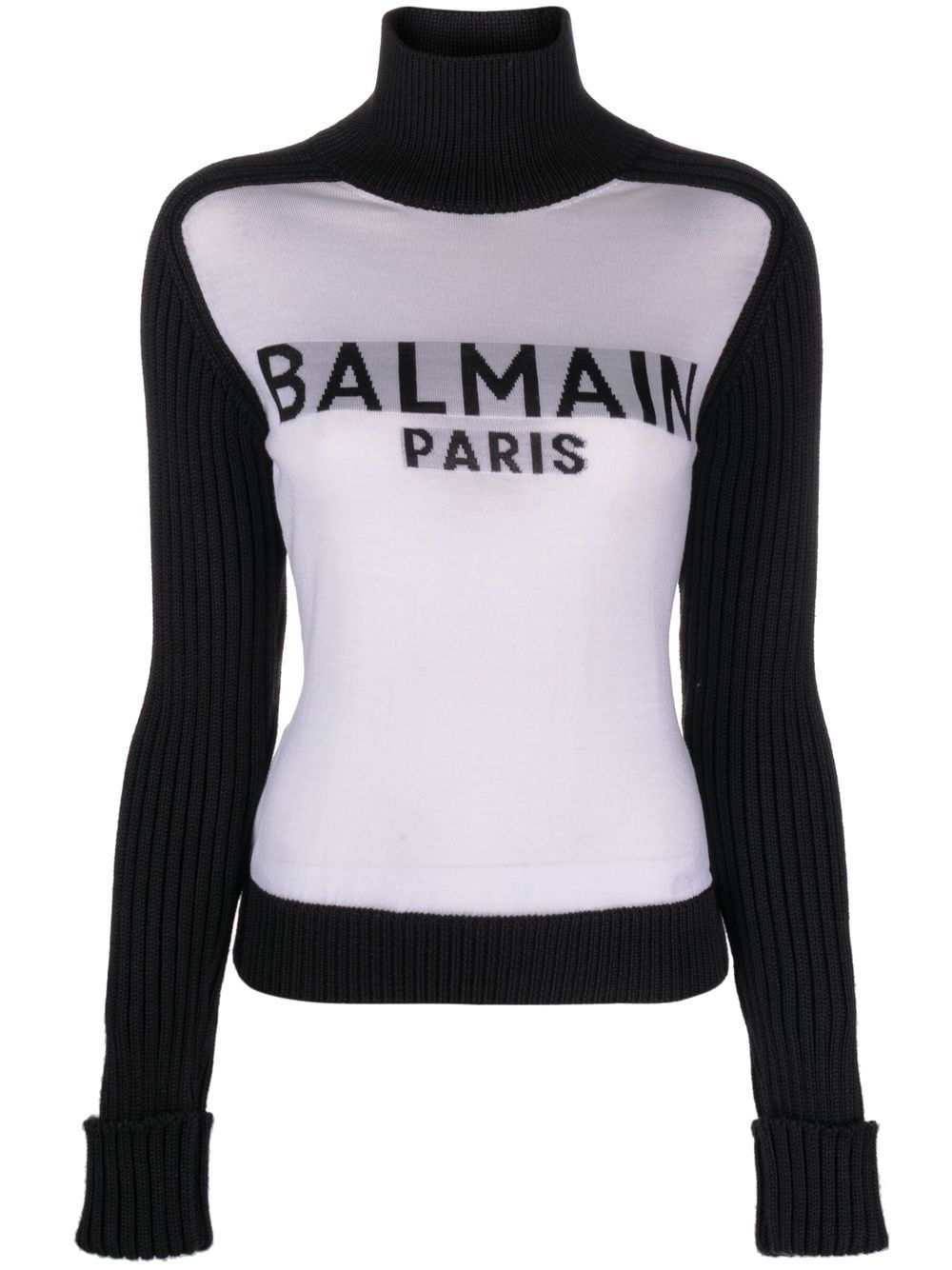 Balmain Intarsien-Pullover mit Logo - Weiß von Balmain