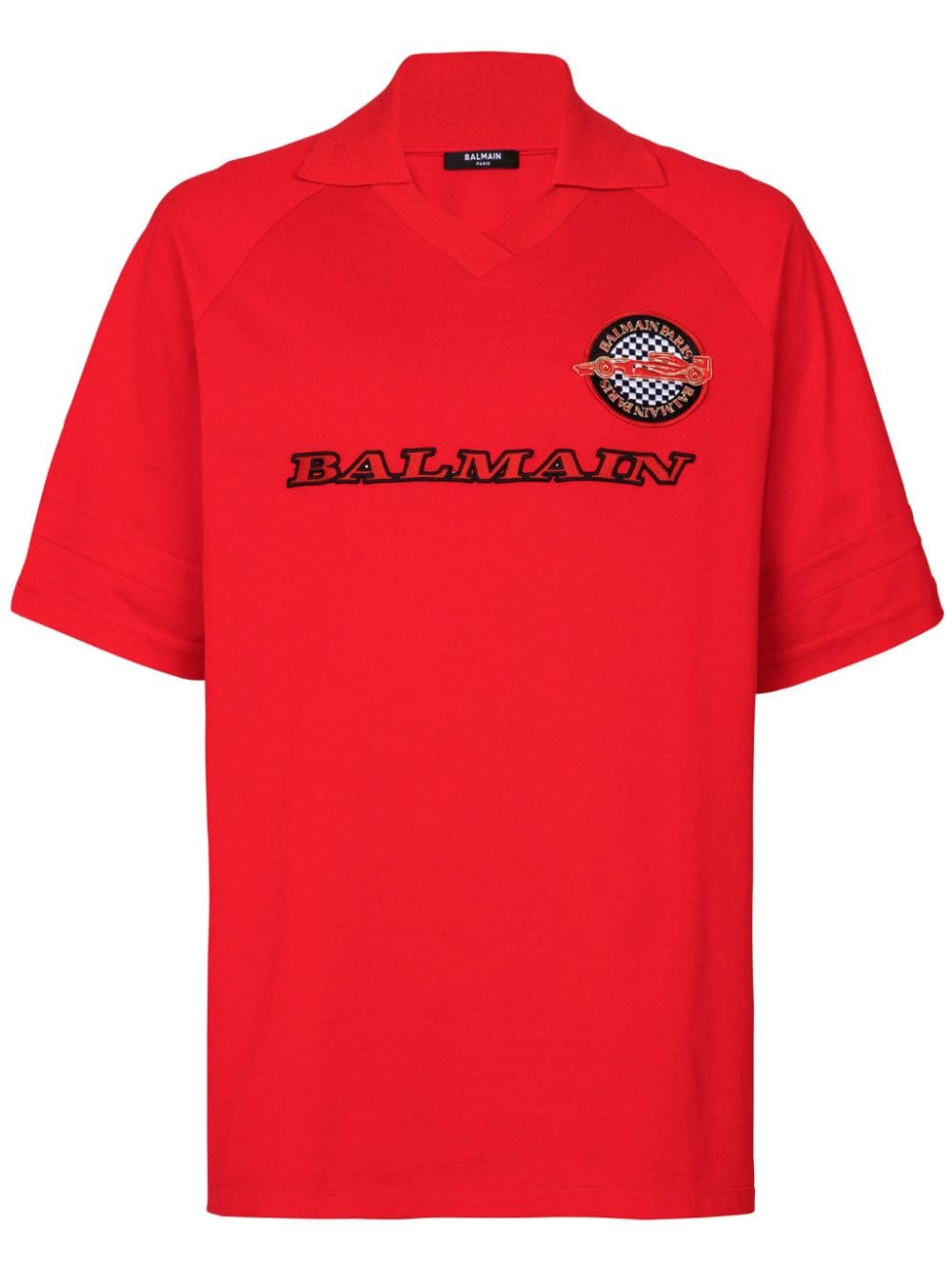 Balmain Poloshirt mit Logo-Patch - Rot von Balmain