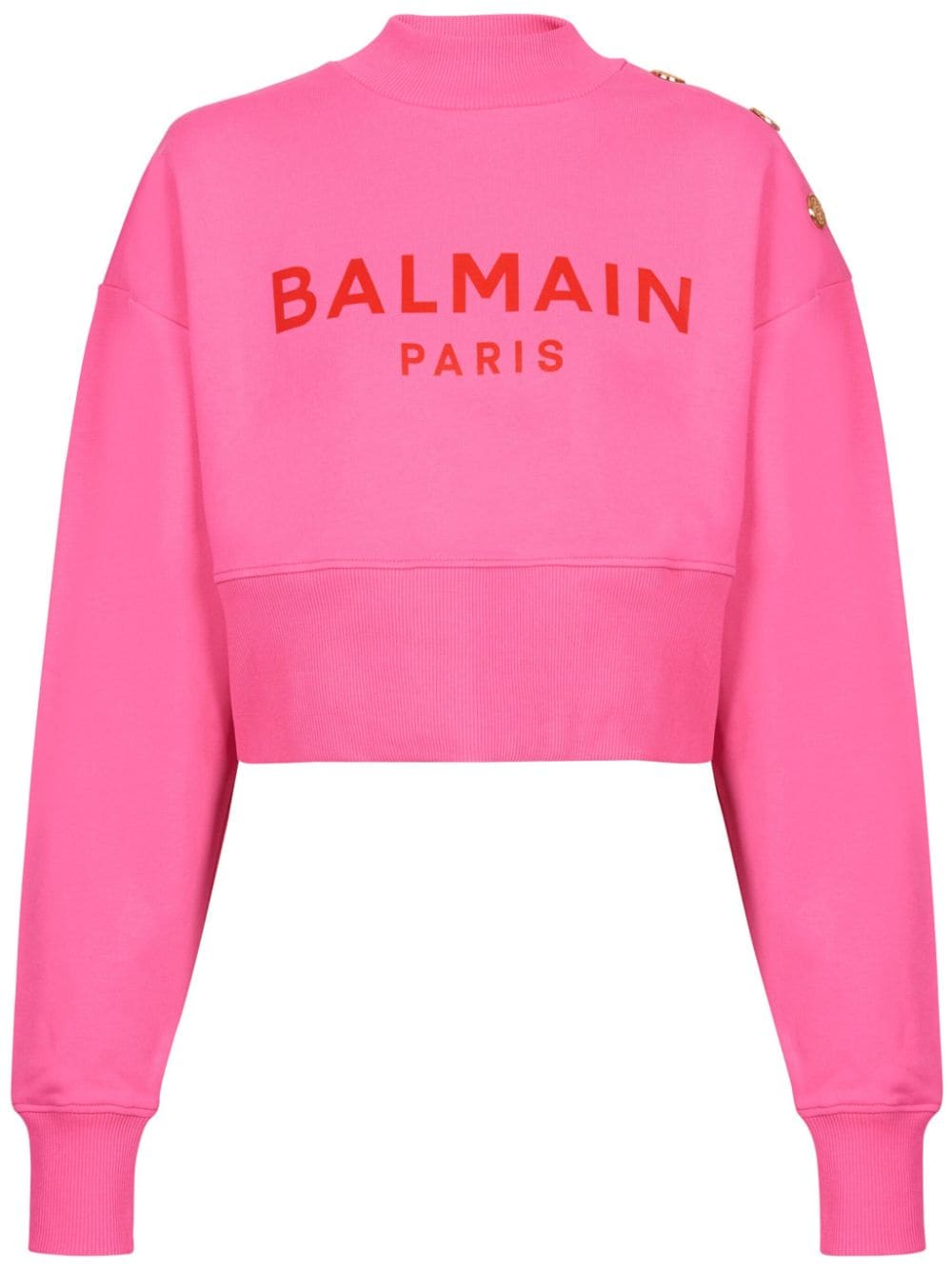 Balmain Cropped-Sweatshirt mit Logo-Print - Rosa von Balmain