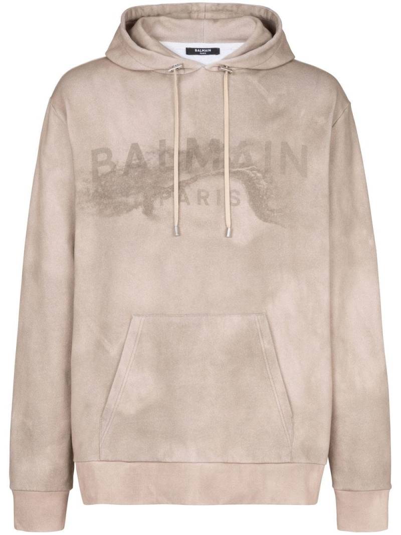 Balmain Hoodie mit Logo-Print - Nude von Balmain