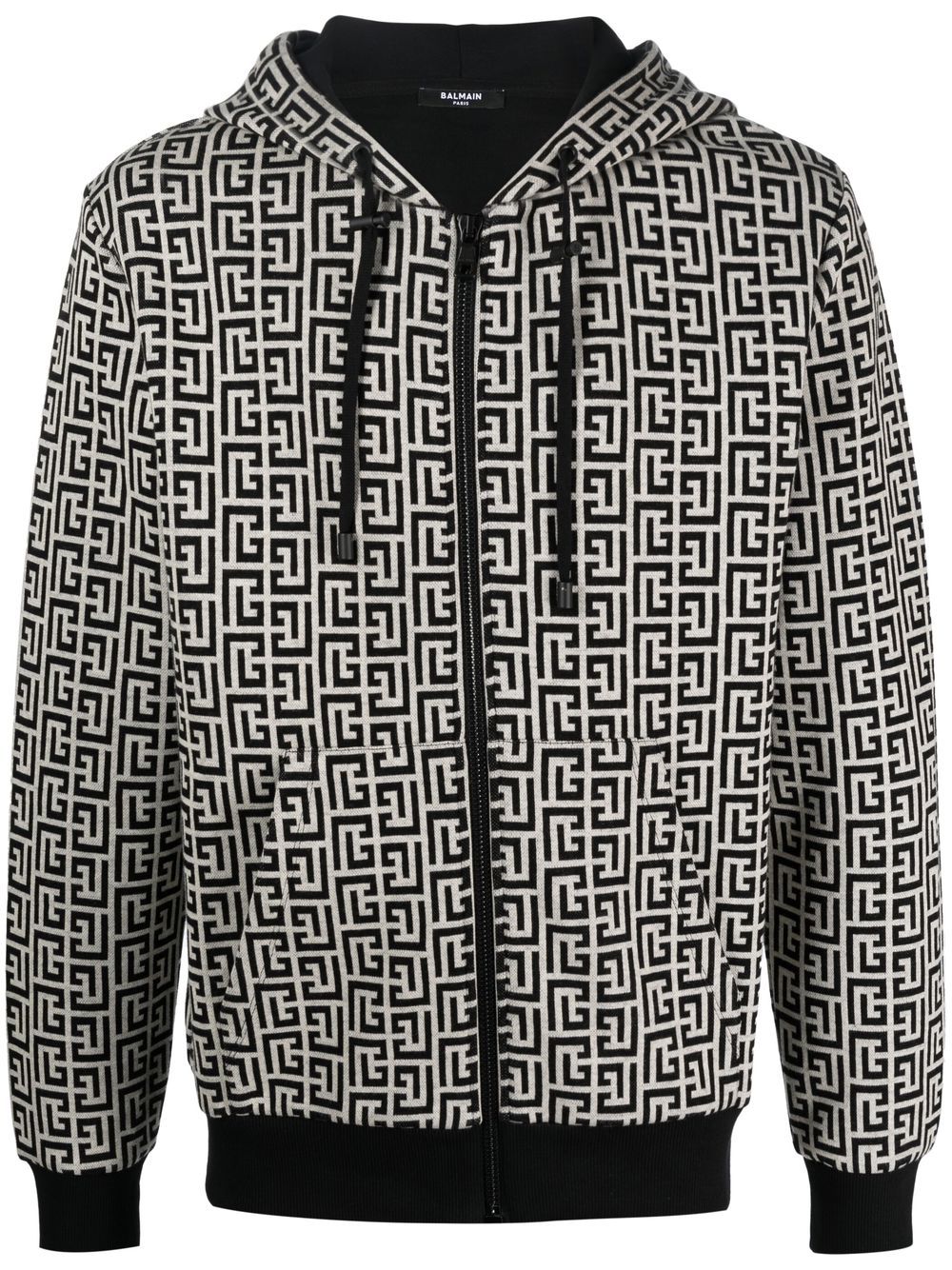 Balmain Kapuzenjacke mit Logo-Print - Schwarz von Balmain