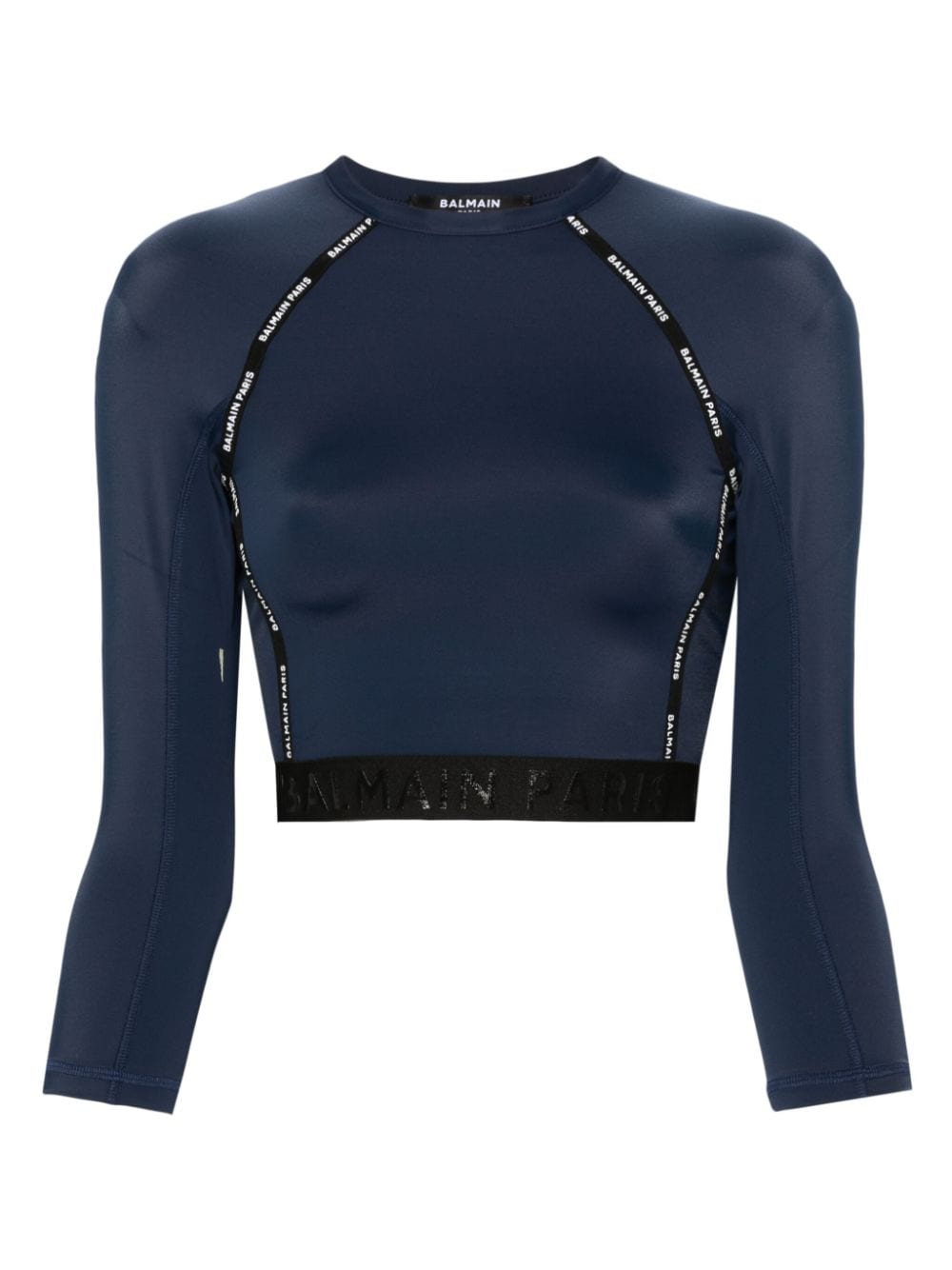 Balmain logo-trim cropped top - Blau von Balmain