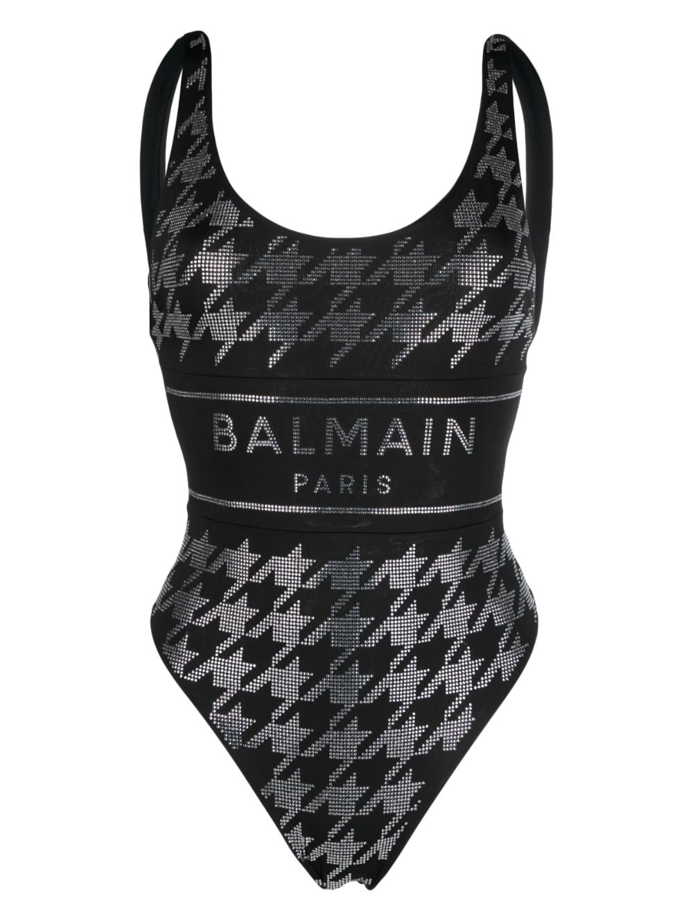 Balmain Badeanzug mit Strass - Schwarz von Balmain