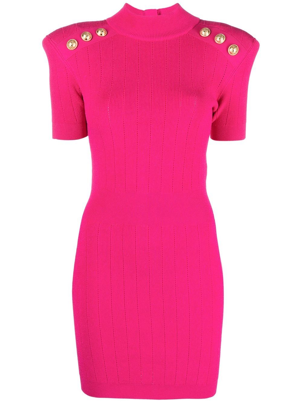 Balmain Geripptes Strickkleid - Rosa von Balmain