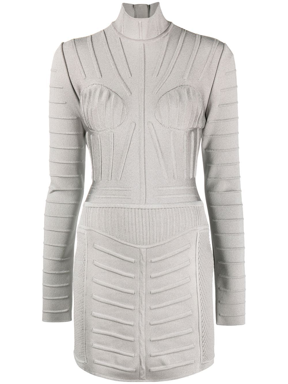 Balmain Geripptes Minikleid - Grau von Balmain