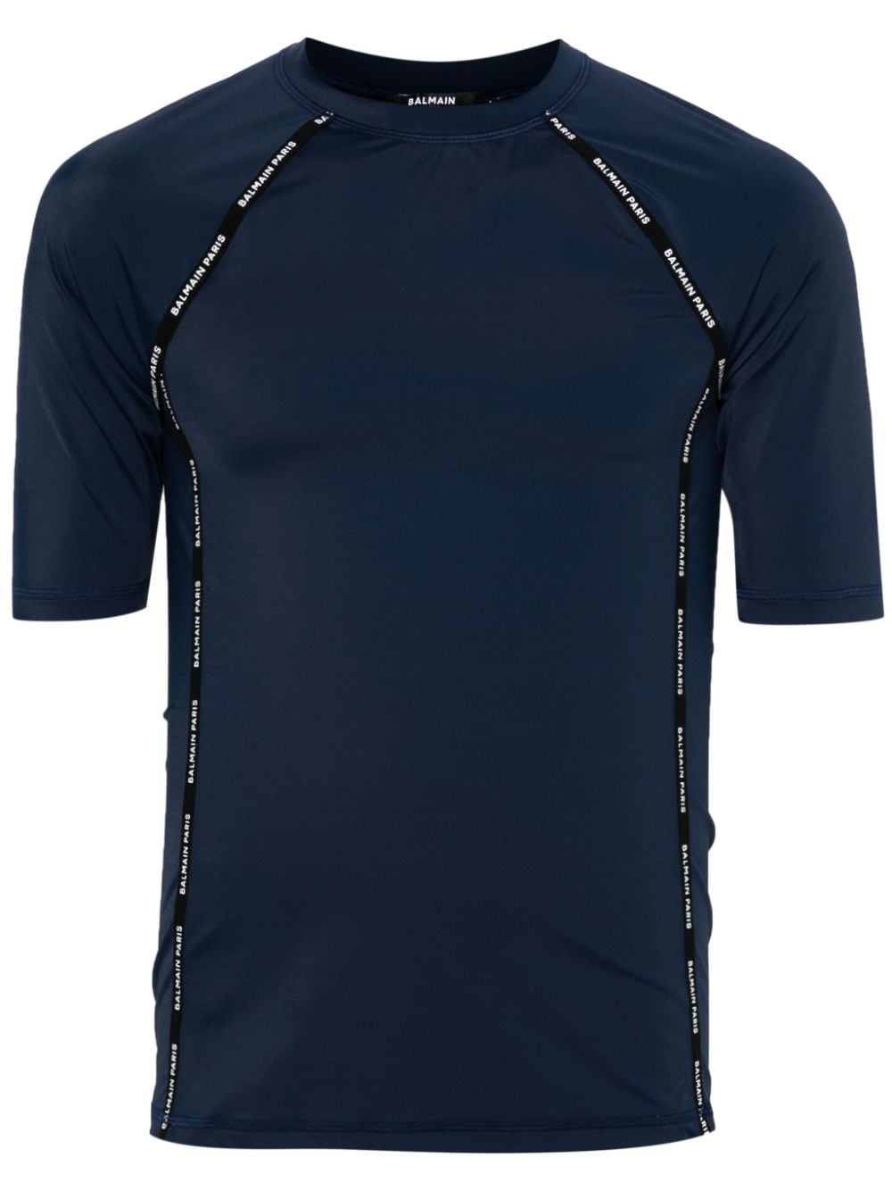 Balmain T-Shirt mit gummiertem Logo - Blau von Balmain