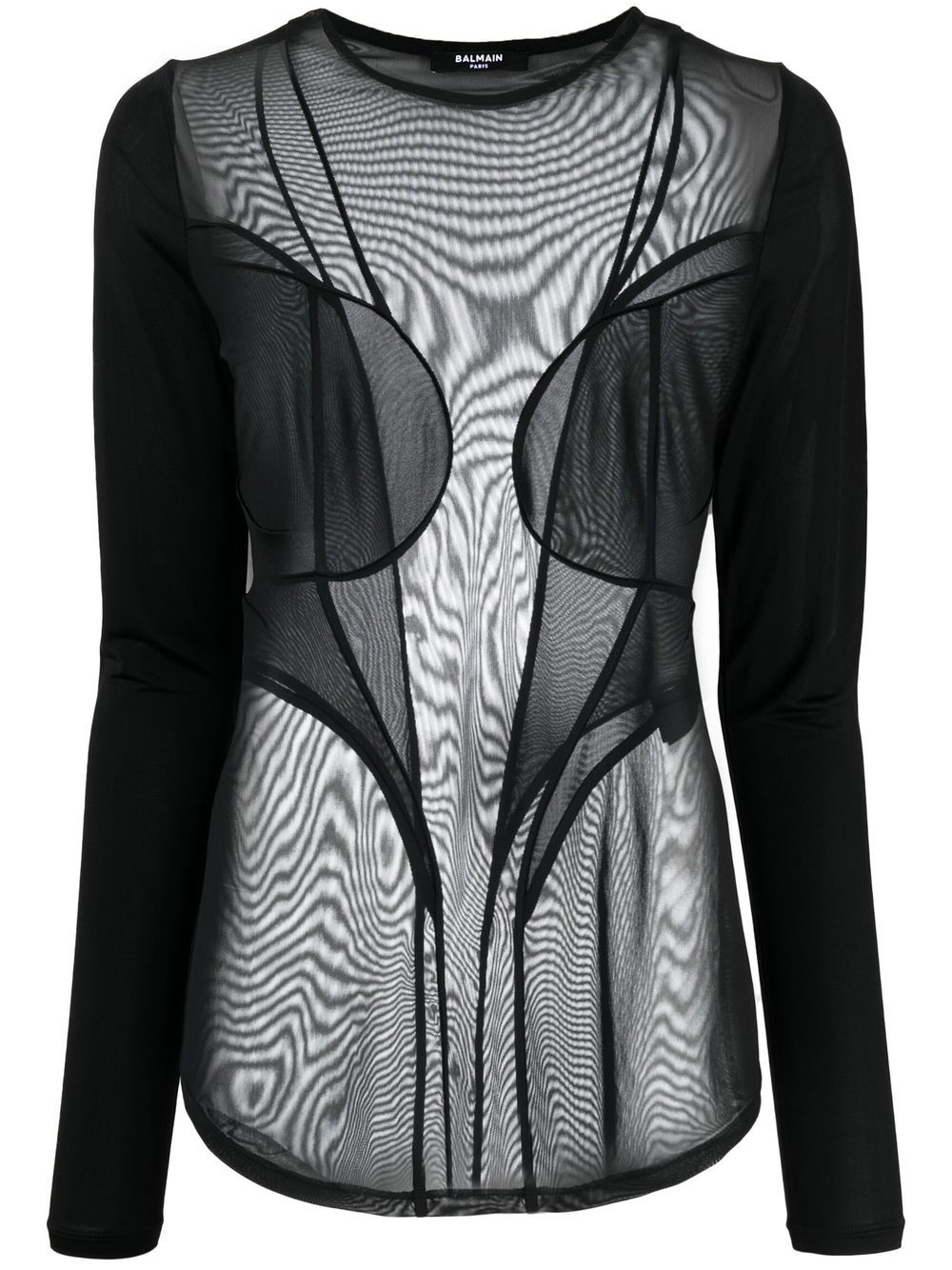 Balmain Transparentes Top - Schwarz von Balmain