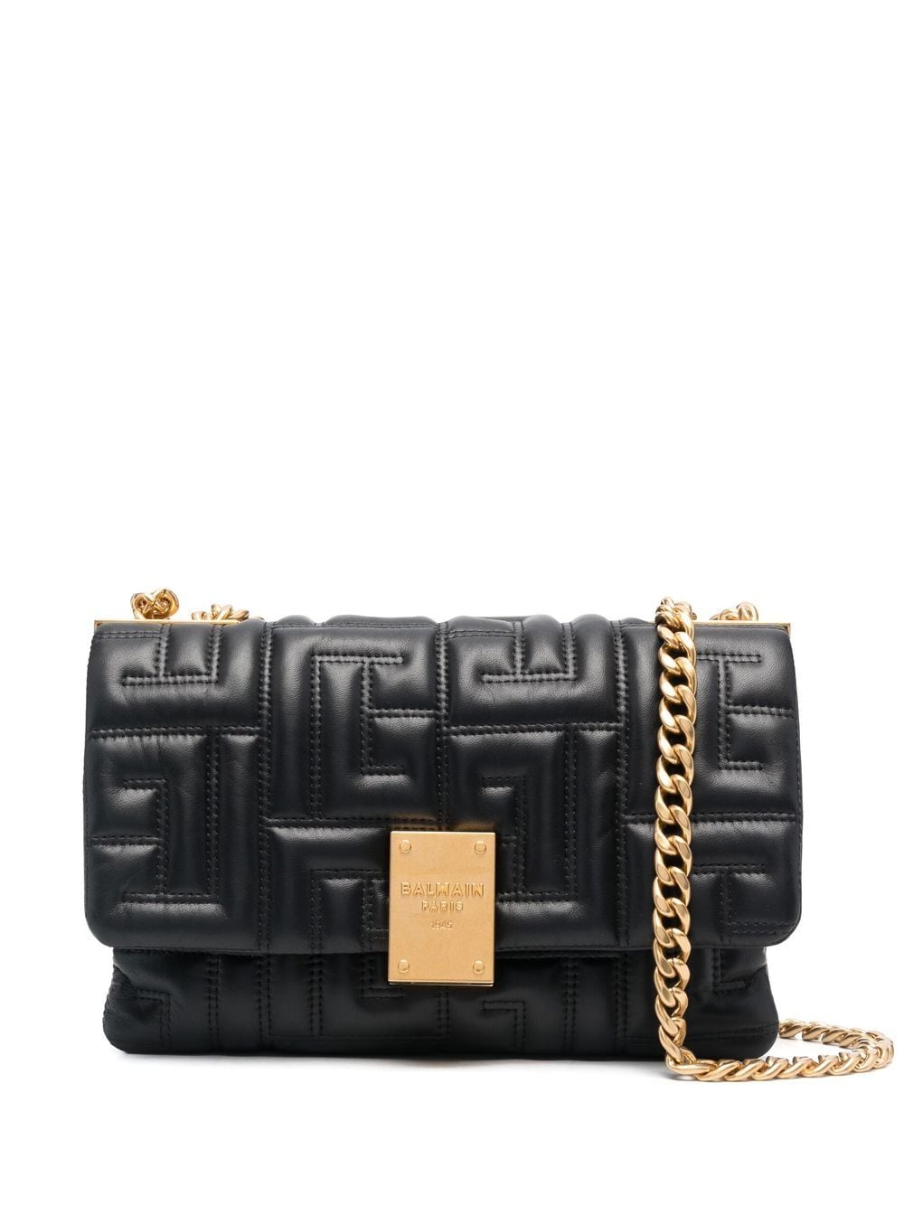 Balmain Kleine Schultertasche mit Steppmuster - Schwarz von Balmain