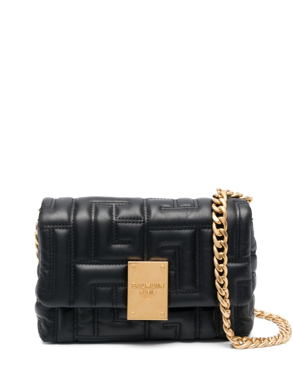 Balmain Kleine Schultertasche mit Steppmuster - Schwarz von Balmain