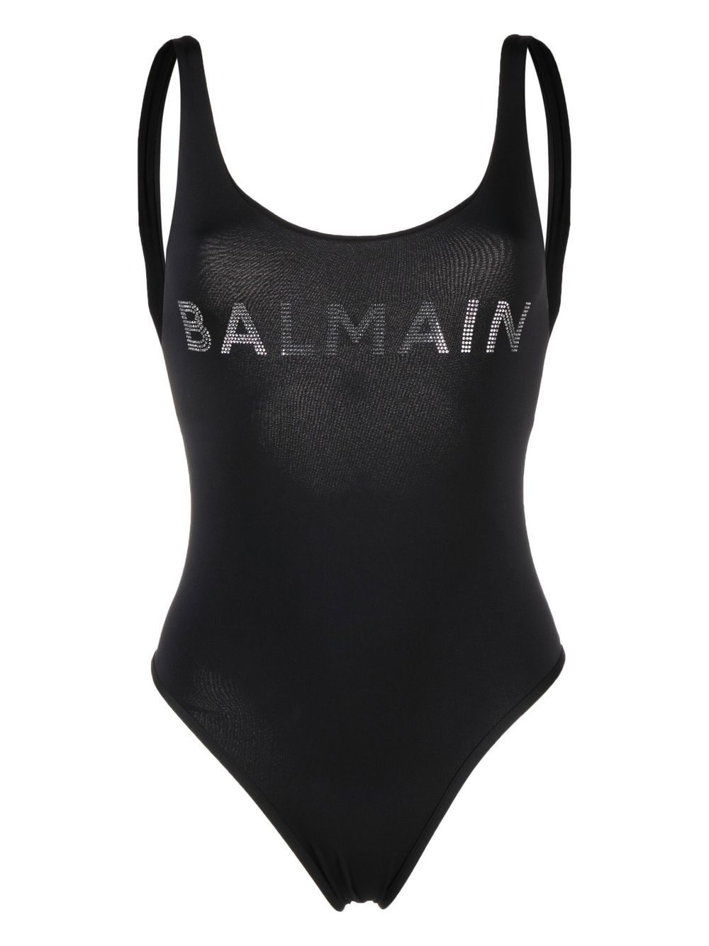 Balmain Badeanzug mit Nieten-Logo - Schwarz von Balmain