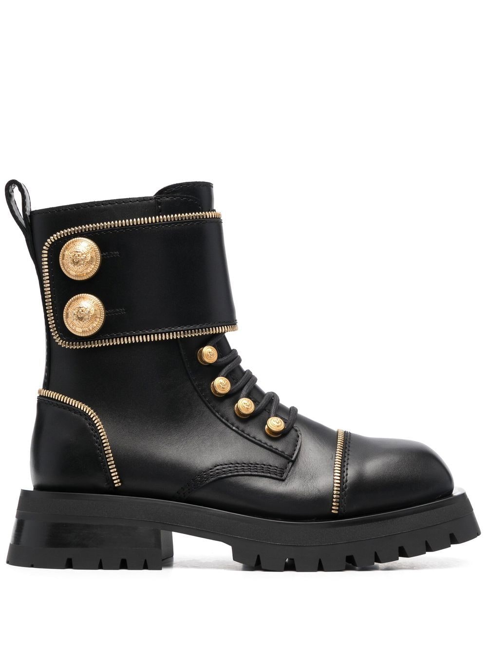 Balmain Schnürstiefel mit eckiger Kappe - Schwarz von Balmain