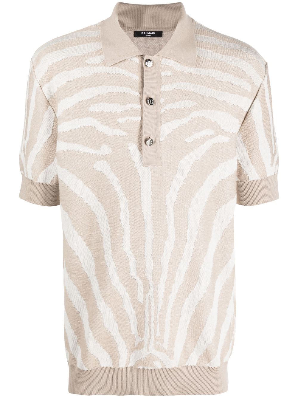 Balmain Poloshirt aus Zebra-Jacquard - Nude von Balmain