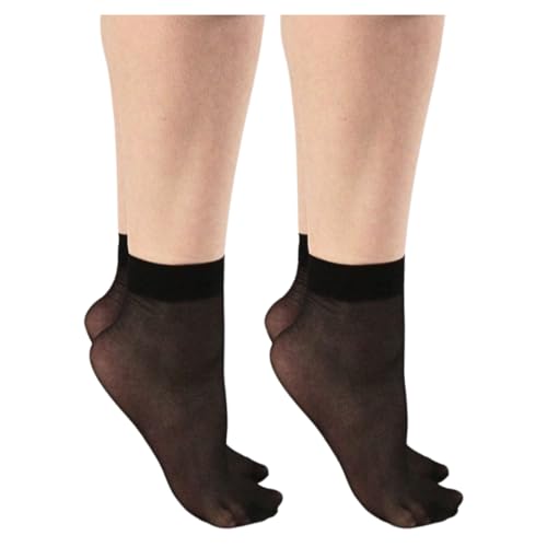 Balseti Feinsöckchen Damen Schwarz. 20DEN Söckchen über dem Knöchel. 90% Polyamid. 2er Pack. Einheitsgröße 35–41. von Balseti