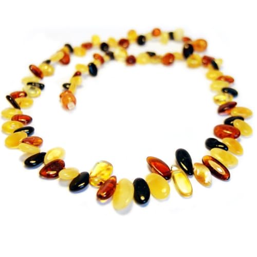 Baltische echte Bernsteinkette Damen – 100% Baltischer Bernstein Schmuck - Bernsteinschmuck - Bernstein Perlen - Halskette für Erwachsene (46.00, Zentimeter) von Baltic Elements