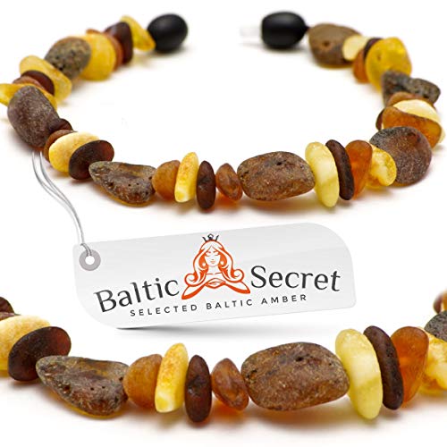 Baltic Secret Selected Baltic Amber Bernsteinarmband - Bernstein Armband Damen & Herren - Unisex Schmuck mit Natürlichen Bernsteinsteinen - Handgefertigt, Hochwertig (BUNT, 18 CM) von Baltic Secret Selected Baltic Amber