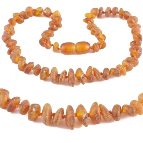 Bernsteinkette, handgefertigte Perlen Halskette, echter Stein, roher baltischer Bernstein, Geschenk-Set für Männer, Mutter, Damen, Bernstein kette von Baltic Secret (BRAUN, 37 CM) von Baltic Secret Selected Baltic Amber