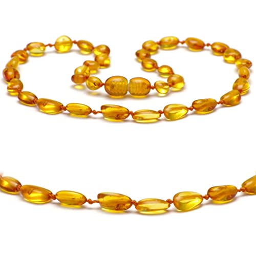 Bernsteinkette - Handgefertigte Bernstein Kette für Damen, Herren, Kleine & Erwachsene - Naturschmuck, Edelsteinketten Geschenkidee, Ostsee Schmuck, Glücksbringer (HONIG, 29 CM) von Baltic Secret Selected Baltic Amber