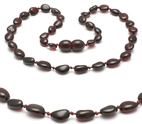 Bernsteinkette - Handgefertigte Bernstein Kette für Damen, Herren, Kleine & Erwachsene - Naturschmuck, Edelsteinketten Geschenkidee, Ostsee Schmuck, Glücksbringer (KIRSCHE, 29 CM) von Baltic Secret Selected Baltic Amber