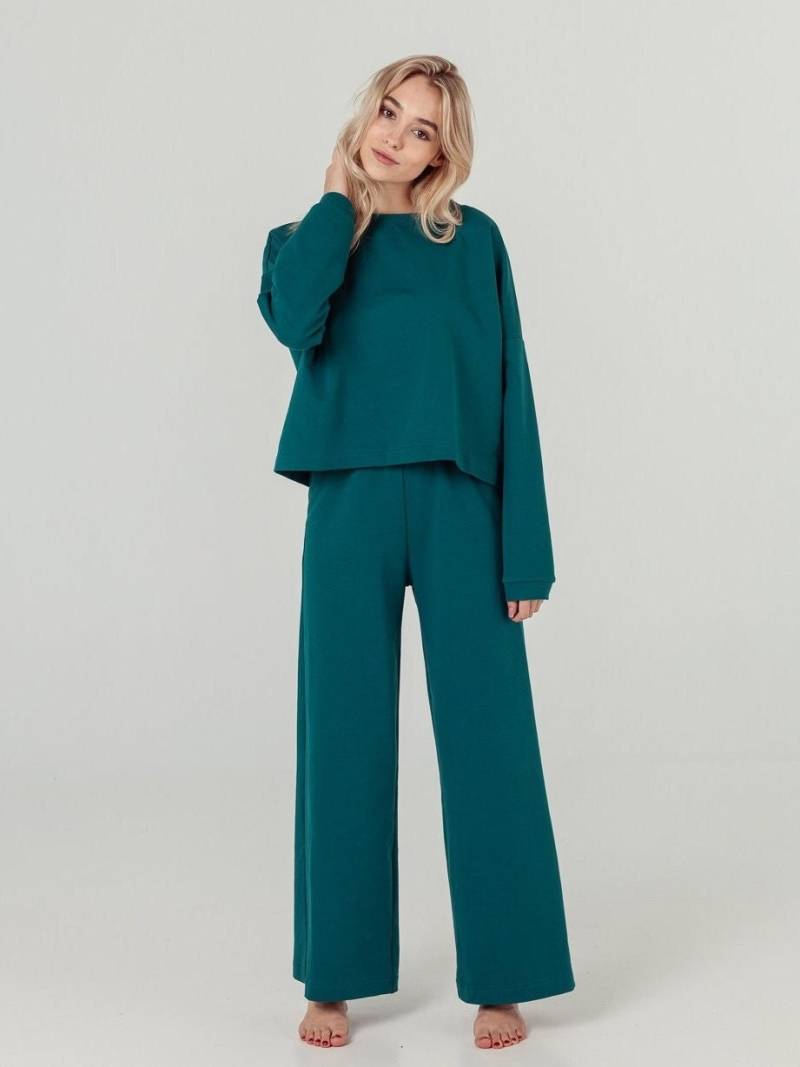 Lea Damen Shirt Langarm Bio-Baumwolle Home Wear Outdoor Lounge Pyjama Nachtwäsche von BalticBloom