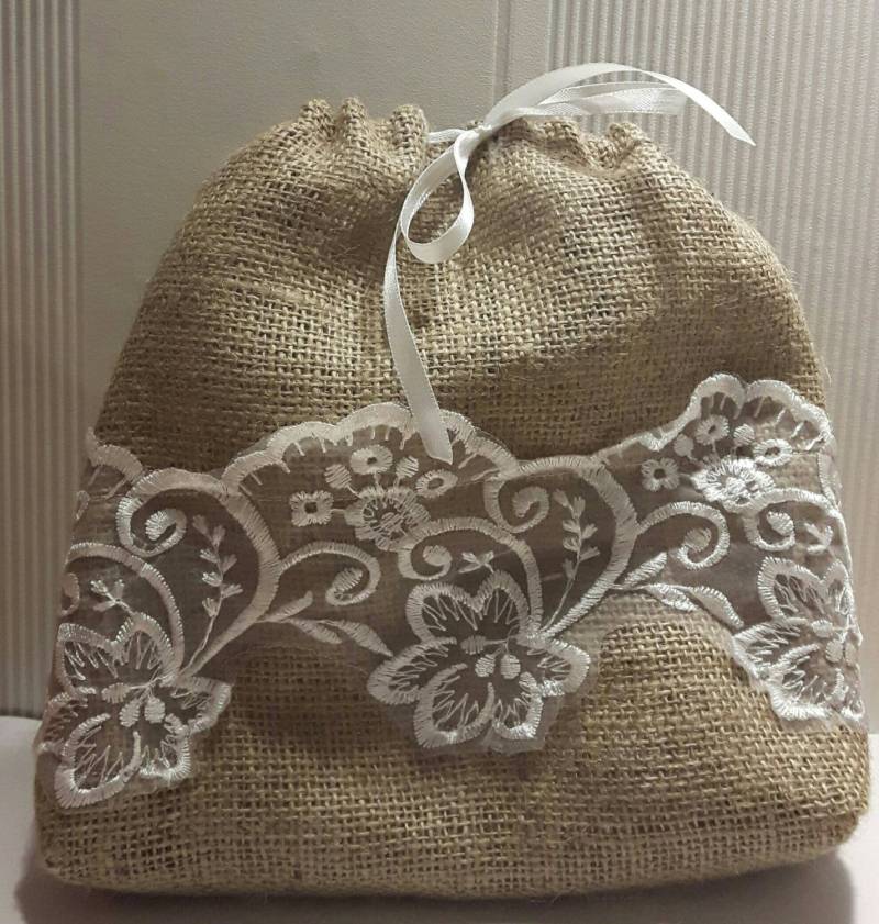 Weihnachtstüten, Geschenktüten, Spitze, Elastisch, Jutebeutel, Jutebeutel, Säcke, Brautjungfer Geschenk, Hochzeit, Personalisiertes Geschenk von BalticMissN