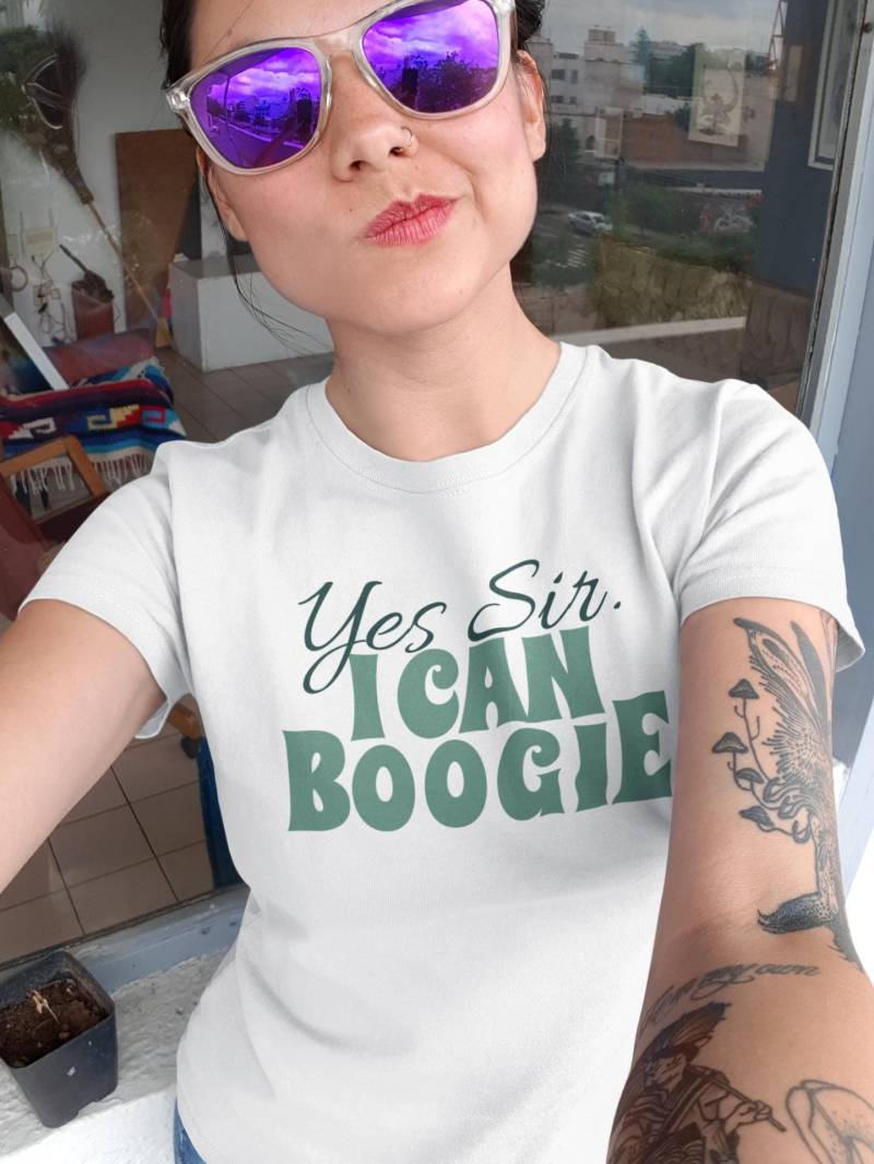 T_Shirt Spruch Frauen Singen & Tanzen Yes Sir, I Can Boogie Grün von BalticShirtshop