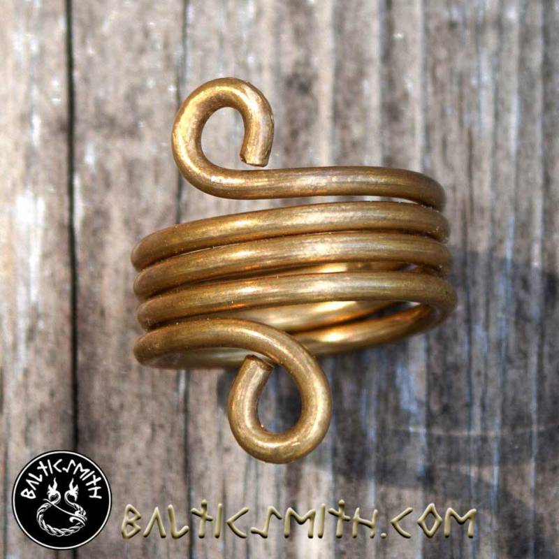 Spiralförmiger Ring Mit Offenen Schleifenklemmen in Bronze von Balticsmith