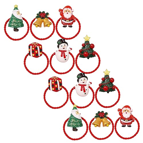 Baluue Elegantes Weihnachts-haargummi-set 12-teilig Pferdeschwanzhalter Elastische Haarbänder für Frauen Haar-accessoire-kollektion von Baluue