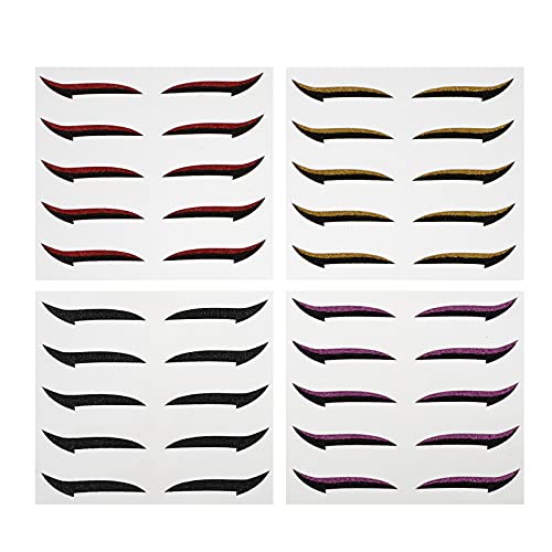 Baluue 20paare Lidschatten Aufkleber Wiederverwendbar Für Augen Make-up Eyeliner Sticker Bänder Für Hochzeit Date Party Alltag Farben von Baluue