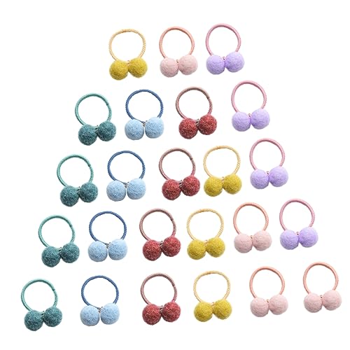 Baluue 24stücke Haargummis Mit Bunten Pompoms Weiche Elastische Haarbänder Für Mädchen Praktische Haaraccessoires Für von Baluue