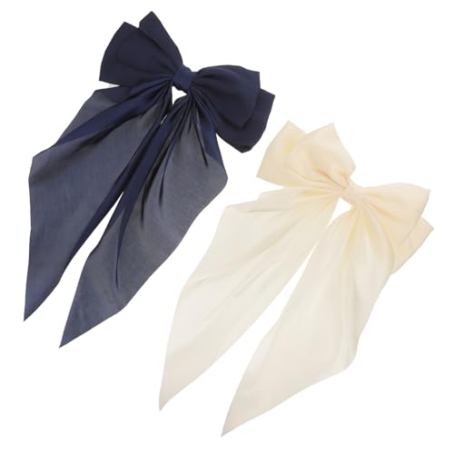 Baluue 2stücke Große Haarschleifen Für Damen Aus Seide Haarklammern Mit Schleifen Große Haarklammern Haarspangen Für Dickes Haar Haaraccessoires Für Make-up Und Partys von Baluue
