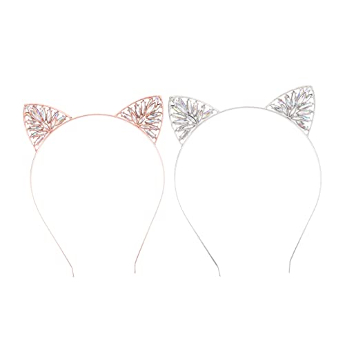 Baluue 2stücke Katzenohr Stirnband Mit Glitzer Haarband Für Mädchen Cosplay Party Accessoire Kopfbedeckung Ohrschmuck Für Festivals Und Anlässe von Baluue