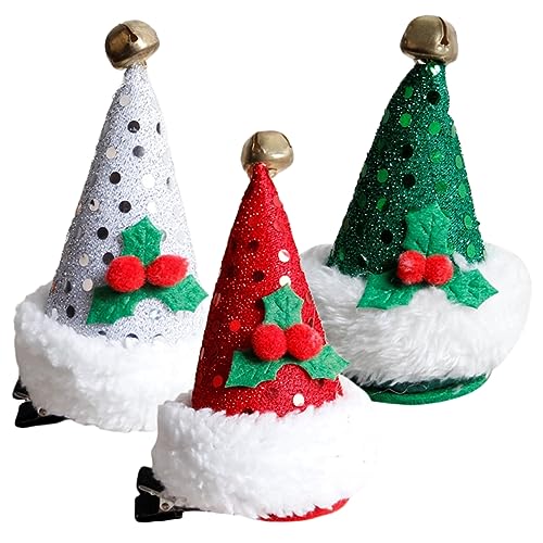 Baluue 3stücke Teiliges Weihnachts-haarclip Weihnachtsmützen-design Für Mädchen Lustige Haarschmuck-accessoires Für Mädchen Für Festlichkeiten Und Partys von Baluue