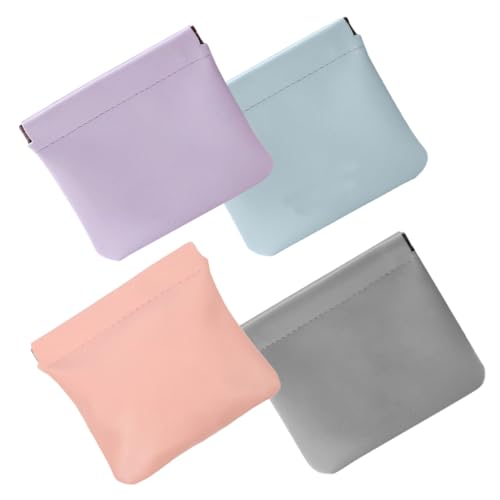 Baluue 4stücke Kleine Selbstschließende Kosmetiktasche Tragbare Make-up-Tasche Für Damen Reise-Kosmetiktasche Aus Pu Kosmetik-Aufbewahrungstasche Für Unterwegs von Baluue