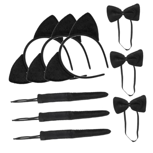 Baluue 6sätze Teiliges Katzenkostüm-set Für Mädchen Katzenohren Haarreif Und Fliege Für Halloween Oder Cosplay Zubehör Für Spaß Und Fotografie von Baluue