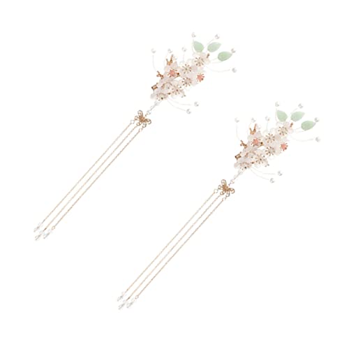 Baluue 1paar Retro Haarklammern Für Frauen Praktische Haarclips Mit Floralen Designs Weiß Zum Stylen Und Dekorieren Von Frisuren Leicht Und Komfortabel Haarschmuck-accessoires von Baluue