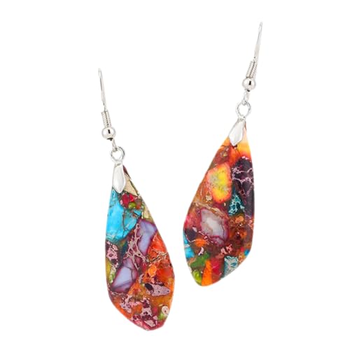 Baluue 1 Paar Bunte Bohemian Steine Ohrhänger für Damen Teardrop Ohrringe mit Einzigartigem Design Leicht und für von Baluue