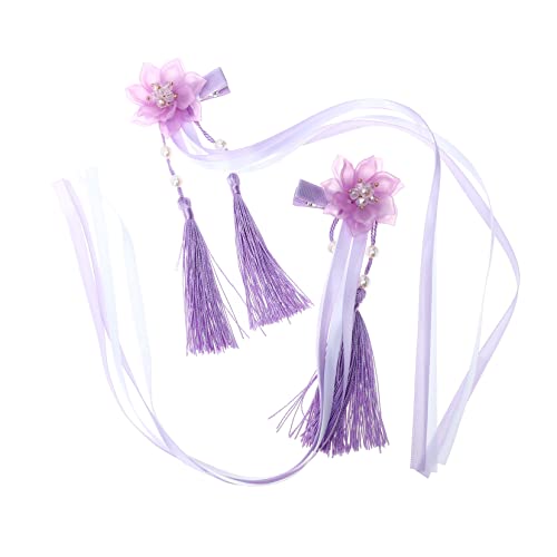 Baluue 1paar Chinesische Quaste Haarspange Mit Blumenmotiv Für Mädchen Sicher Und Komfortabel Für Besondere Anlässe Hochwertiges Haarschmuck-accessoire Für Junge Mädchen von Baluue