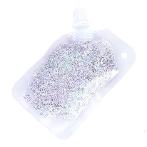 Baluue 1 Pailletten-Körpergel - Glitzer Gel Silber - Glitzergel-Gesicht - Glitzer Gel für Party Glitzer-Make-up schimmernder Lidschatten glitzerndes Körpergel Make-up-Pailletten-Gel von Baluue
