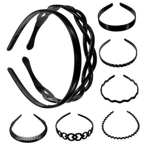 Baluue 1satz Haarband Wellenzahn Unisex Haarklammern Aus Kunststoff Rutschfeste Haarreifen Für Damen Und Herren Für Sportliche Aktivitäten Und Alltag Schwarz von Baluue
