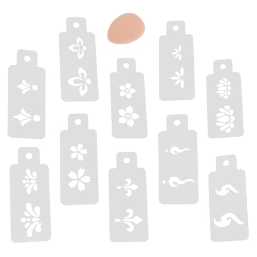 Baluue 1 Satz Hanfu-stirnblumenpflaster Geburtsschablone Kinderschminke Make-up-malvorlagen Schminkschablone Tattoo-malschablonen Karnevals-gesichtsschablonen Schminkvorlagen Pvc Weiß von Baluue