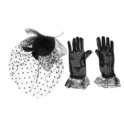 Baluue Faszinator Hut Mit Spitzenhandschuhen Party-zubehör Für Cocktail Bankett Proms Elegant Und Auffällig Für Fotos Und Bühnenauftritte von Baluue