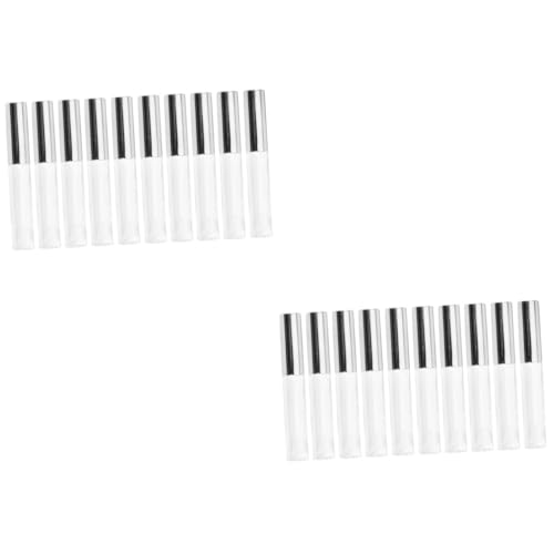 Baluue 10stücke Leere Lipgloss-tuben Aus Plastik Runde Lippentubes Mit Klarem Körper Für Frauen Silber von Baluue