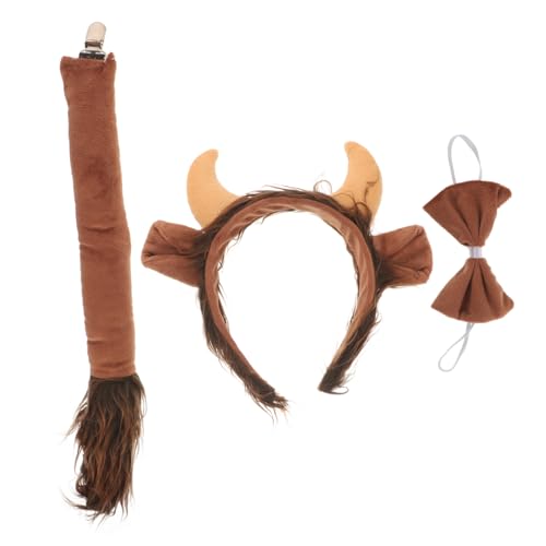 Baluue 1satz Kuhkostüm Haarreif Mit Hörnern Schweif Und Fliege Für Cosplay Und Geburtstagsfeiern Und Lustig Für Festliche Anlässe von Baluue
