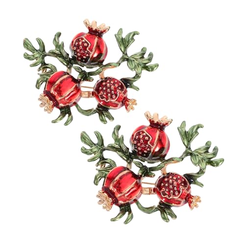 Baluue 1 Satz Retro Granatapfel Brosche Für Damen Trendige Legierungs Anstecknadeln Muttertag Für Besondere Anlässe Vielseitig Einsetzbar Als Schmuck Accessoire Für Kleidung Und 2 Stück von Baluue