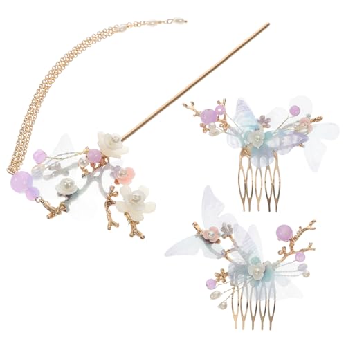 Baluue 1satz Handgemachte Haarschmuck Teiliges Set Kamm Und Haarnadeln Für Hochzeiten Und Partys Zufälligen Perlenfarben Für Stilvolle Haaraccessoires von Baluue