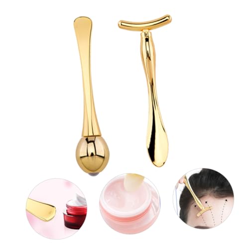 Baluue Hautpflegeroller Augenmassage-stick Stäbchen -löffel Doppelseitig Zinklegierung Beauty-scoop Tragbar von Baluue