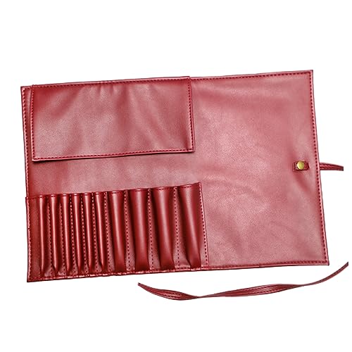 Baluue Rolltasche Für Make-up-Pinsel Kosmetiktasche Aus Pu-Leder Mit Fächern Tragbarer Organizer Für Kosmetikpinsel Und Beauty-Tools Geeignet Für Zuhause Und Unterwegs von Baluue