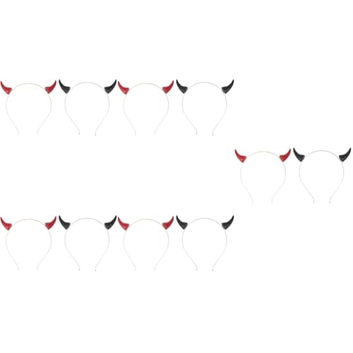 Baluue 10stücke Teufels-haarreif Halloween Schwarze Rote Teufelshörner Kopfschmuck Für Kostümparty Fotografie Cosplay Auffällige Accessoires Für Damen von Baluue