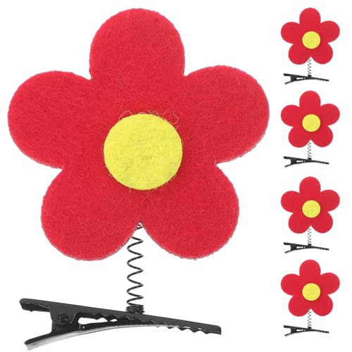 Baluue 10 Stück Blumen-Haarspangen Aus Vliesstoff Blumen-Haarnadel Kleine Blumen-Haarspangen Lustige Haarspange Kopfbedeckung Für Damen Und Mädchen Rot von Baluue